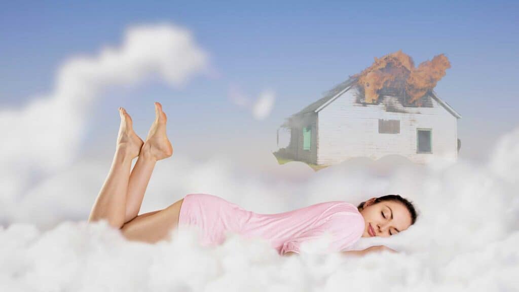 Woman having a house fire dream