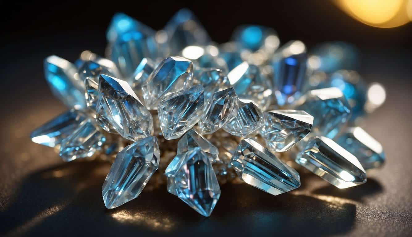 A cluster of glowing crystals radiates energy for strength and healing