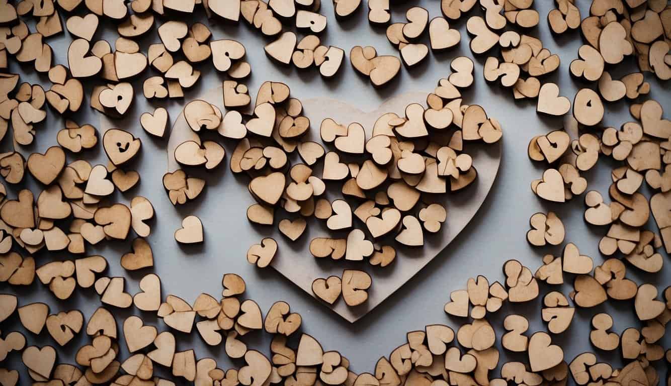 A heart-shaped puzzle with the numbers 111, 222, 333, 444, 555, 666, 777, 888, 999, 1010, 1111, 1212, and 1313