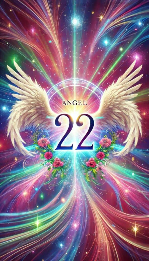 the number 1221 prominently displayed in a mystical setting, without any accompanying text or words. The design focuses on enhancing the spiritual atmosphere with ethereal elements and bright, varied colors.