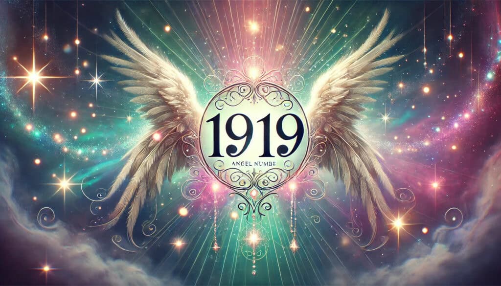 the number 1919 prominently displayed at the center, with all four digits fully visible and unobstructed. The design highlights the number without any accompanying text, focusing on its spiritual significance.